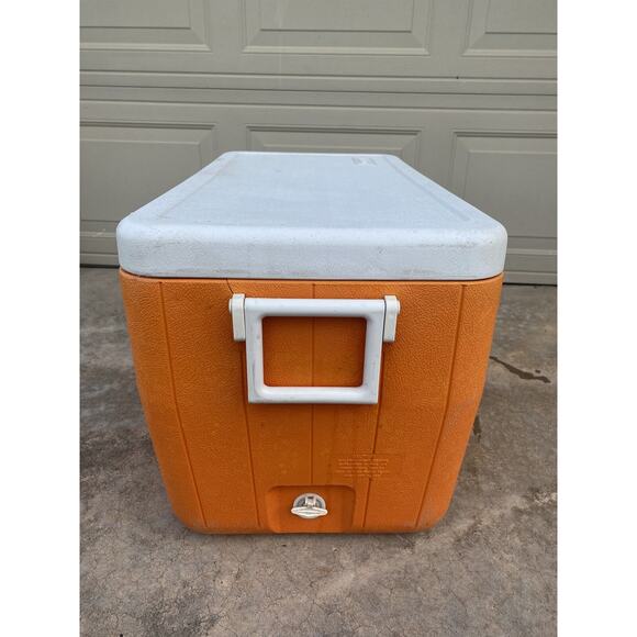 Coleman Fram Cooler Large Ice Chest Orange Handles Boat Tailgate Vintage 5294A - Picture 7 of 15